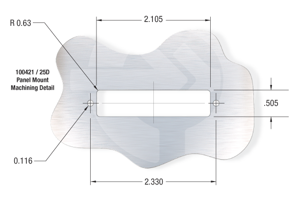 25D Subminiature-D Panel Mount Machining Detail 25D Subminiature-D Panel Mount Machining Detail