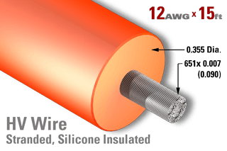 12 AWG - Stranded Core Wire - High Voltage 12 AWG - Stranded Core Wire - High Voltage