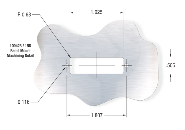 15D Subminiature-D Panel Mount Machining Detail 15D Subminiature-D Panel Mount Machining Detail