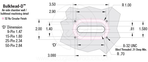 15-Pin HV Bulkhead-D Feedthrough Flange 15-Pin HV Bulkhead-D Feedthrough Flange