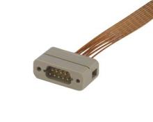 Connector to Cable - 9 Way Male - PEEK, Kapton Connector to Cable - 9 Way Male - PEEK, Kapton