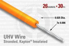 26 AWG - Stranded Core Wire, Kapton insulated 26 AWG - Stranded Core Wire, Kapton insulated