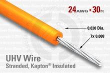 24 AWG - Stranded Core Wire - Kapton Insulated 24 AWG - Stranded Core Wire - Kapton Insulated