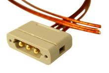 Connector to Cable - 3 Power - Male Connector to Cable - 3 Power - Male