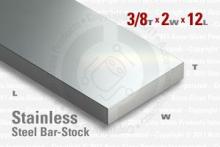 Stainless Steel Bar, 0.375"x2"x12" Stainless Steel Bar, 0.375"x2"x12"