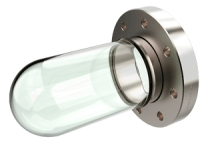 2.50 Diameter, Domed Glass Tube / 4.50 CF Flange / Magnetic 2.50 Diameter, Domed Glass Tube / 4.50 CF Flange / Magnetic
