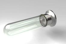 1.50 Diameter, Domed Glass Tube / NW40KF Flange / Magnetic 1.50 Diameter, Domed Glass Tube / NW40KF Flange / Magnetic
