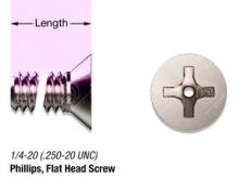 1/2" SS, #1/4-20 Vented Phillips Flat Head Screw 1/2" SS, #1/4-20 Vented Phillips Flat Head Screw